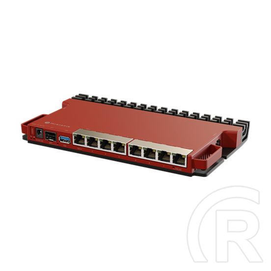 MikroTik L009UiGS-RM vezetékes router (8 x 1000 Mbps LAN, 1 x 2500 Mbps SFP, 512 MB RAM, 128 MB NAND, RouterOS v7, belté