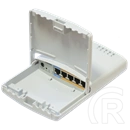 MikroTik PowerBox RB750P-PBr2 router (5x 10/100, 4x passzív PoE kimenet, PoE-in, DC jack, kültéri, fehér)