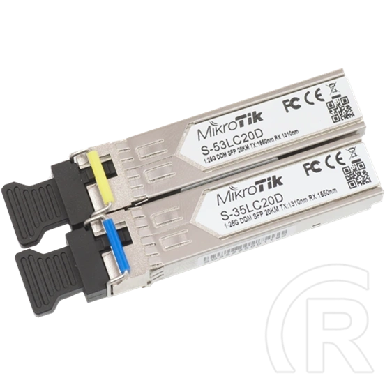 MikroTik SFP bidi modul pár (S-3553LC20D, 1,25 G, egyszálas, 20 km, LC UPC, SM, 1310/1550 nm)