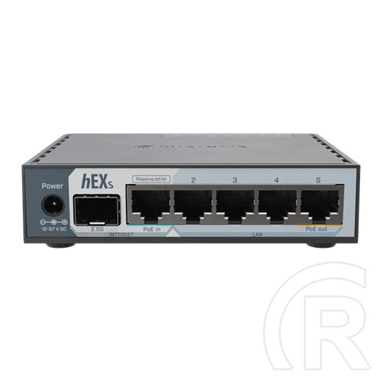 MikroTik hEX S (2025) router (5x Gigabit, 1x SFP 2,5G, USB 3.0, microSD, PoE-in/out, 512MB, 128MB)