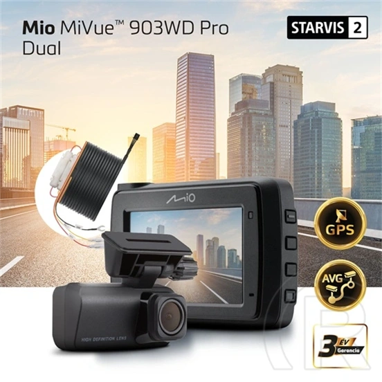 Mio MiVue 903WD Pro (kétkamerás autós menetrögzítő, 2,7", Sony Starvis 2, 2,5K 1440p HDR, hátsó E40 1080p, Wi-Fi, GPS,