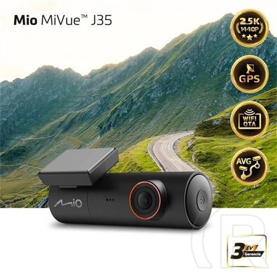 Mio MiVue J35 menetrögzítő kamera (2,5K 1440p@30fps, 140° látószög, beépített GPS, Wi-Fi, SuperCap akkumulátor, kijelző