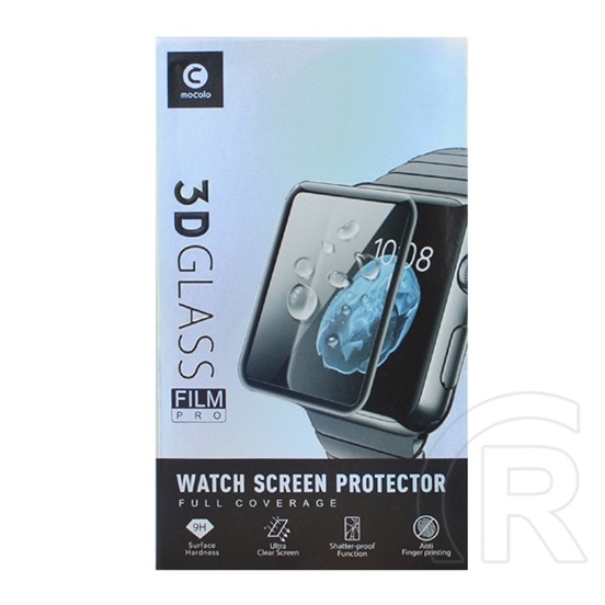 Mocolo kijelző Apple Watch Series 7 41mm kijelzővédő üveg (3D full cover, íves, karcálló, 9H) fekete