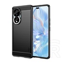 Mofi Honor 90 5G szilikon telefonvédő (közepesen ütésálló, légpárnás sarok, szálcsiszolt, karbon minta) fekete