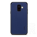 Mofi Honor Samsung Galaxy A6 (2018) tok (szilikon keret, bőr hatású hátlap, sötétkék)