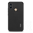 Mofi Honor Xiaomi Mi 8 SE tok (szilikon keret, bőr hatású hátlap, fekete)