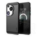 Mofi Huawei Pura 70 Ultra Mofi szilikon telefonvédő (ütésállóság, légpárnás sarok, szálcsiszolt, karbon minta) fekete