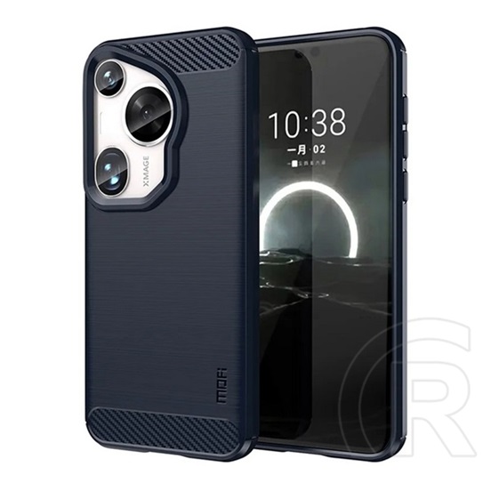 Mofi Huawei Pura 70 Ultra Mofi szilikon telefonvédő (ütésállóság, légpárnás sarok, szálcsiszolt, karbon minta) sötétkék