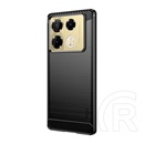 Mofi Infinix Note 40 Pro 4G (X6850) Mofi telefonvédő (ütésálló, légpárnás sarok, szálcsiszolt, karbon minta) fekete
