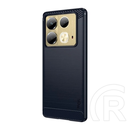 Mofi Infinix Note 40 (X6853) Mofi szilikon telefonvédő (ütésálló, légpárnás sarok, szálcsiszolt, karbon minta) sötétkék