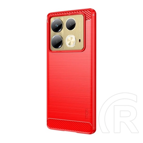 Mofi Infinix Note 40 (X6853) Mofi szilikon telefonvédő (ütésállóság, légpárnás sarok, szálcsiszolt, karbon minta) piros