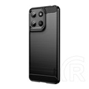 Mofi Motorola Moto G15 (XT2521) mofi szilikon telefonvédő (ütésálló, légpárnás sarok, szálcsiszolt, karbon minta) fekete