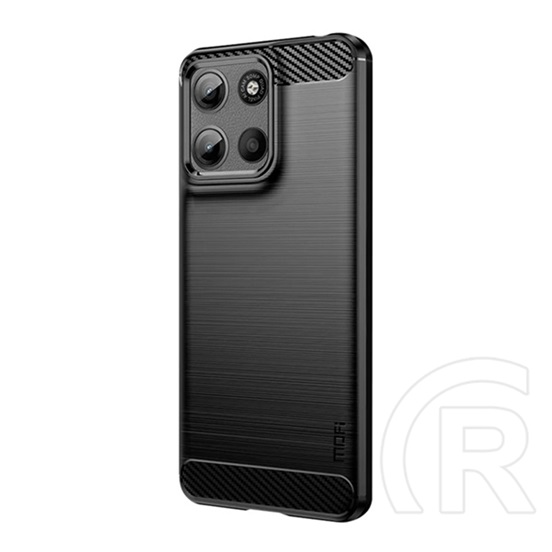 Mofi Motorola Moto G15 (XT2521) mofi szilikon telefonvédő (ütésálló, légpárnás sarok, szálcsiszolt, karbon minta) fekete