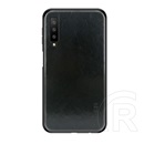 Mofi Samsung Galaxy A7 (2018) tok (szilikon keret, bőr hatású hátlap, fekete)
