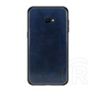 Mofi Samsung Galaxy J4+ tok (szilikon keret, bőr hatású hátlap, sötétkék)
