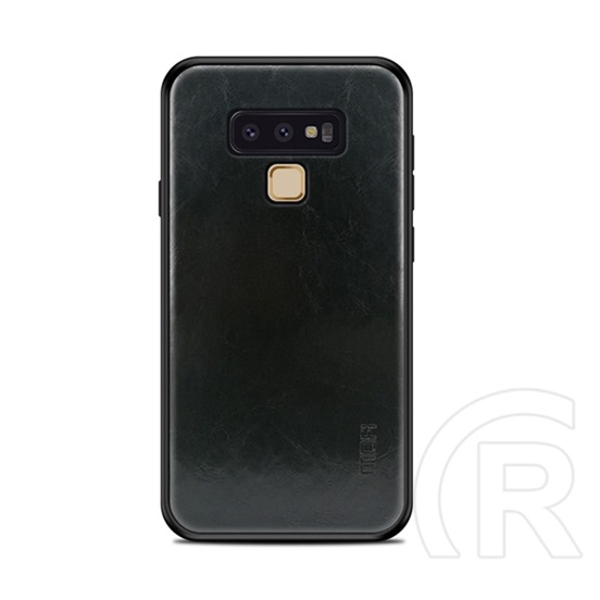 Mofi Samsung Galaxy Note 9 tok (szilikon keret, bőr hatású hátlap, fekete)