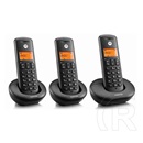 Motorola e203 telefon készülék (vezeték nélküli, 3 kézibeszélő, kijelző, dect) fekete