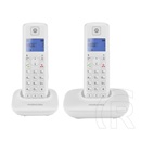 Motorola t402 duo telefon készülék (vezeték nélküli, 1 bázis, 2 kézibeszélő, kijelző, dect) fehér
