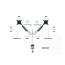 Multibrackets 2 karos asztali konzol (15-32", VESA 75x75/100x100, max. 10 kg, dönthető, forgatható, fehér)