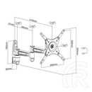 Multibrackets Flexarm 360 fali konzol (15-32", VESA 75/100/200, max 15 kg, dönthető, forgatható, fekete)