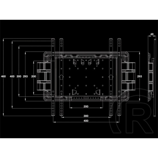 Multibrackets M Super Slim fali konzol (32-65", max. VESA 400x400, 40 kg, dönthető, forgatható, fekete)