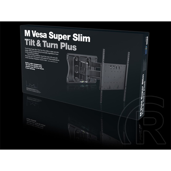 Multibrackets M Super Slim fali konzol (32-65", max. VESA 400x400, 40 kg, dönthető, forgatható, fekete)