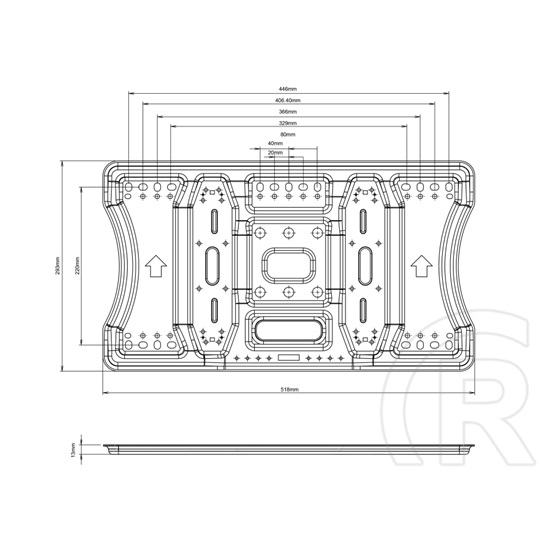 Multibrackets M Super Slim fali konzol (32-65", max. VESA 400x400, 40 kg, dönthető, forgatható, fekete)