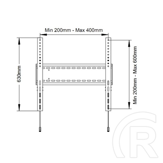 Multibrackets M Universal fix fali konzol (60"-110", VESA 800x600, 125kg, fekete)