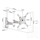 Multibrackets M VESA Flexarm 360 III falikonzol (15-32", VESA: 75x75/100x100/200x100/200x200, 15 kg, dönthető, forgatha