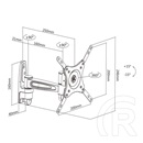 Multibrackets M VESA Flexarm 360 II fali konzol (15-32", VESA 75x75, 100x100, 200x100, 200x200, 15 kg, fekete)