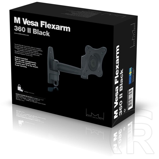 Multibrackets M VESA Flexarm 360 II fali konzol (15-32", VESA 75x75, 100x100, 200x100, 200x200, 15 kg, fekete)