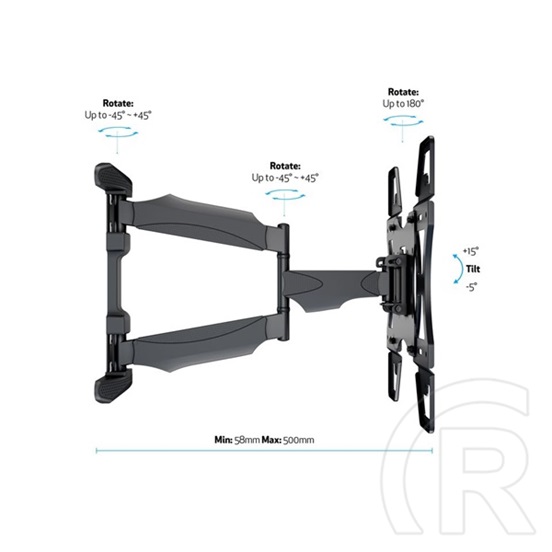 Multibrackets M VESA Flexarm Full Motion Single fali konzol (32"-50", VESA 400x400, max. 30 kg, fekete)