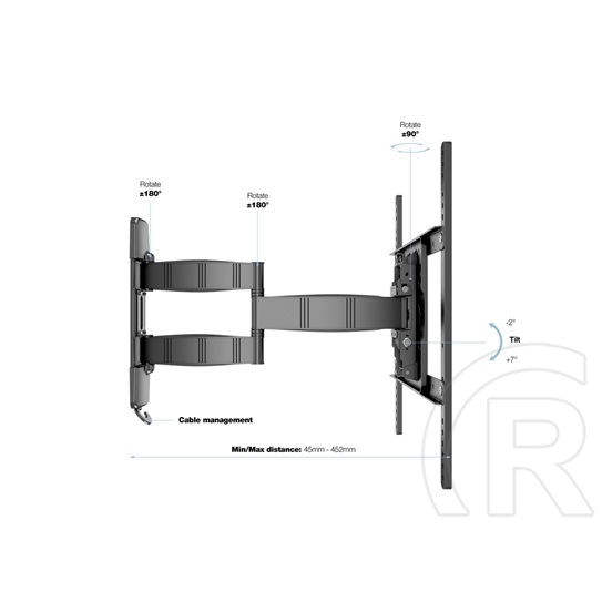 Multibrackets M VESA Flexarm Tilt & Turn III fali konzol (32-50", max. VESA 400x400 mm, 25 kg, fekete)