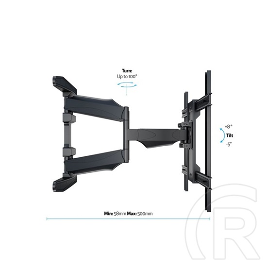 Multibrackets M VESA Flexarm XL Full Motion Dual fali konzol (40"-85", VESA 600x400, max. 45 kg, fekete)