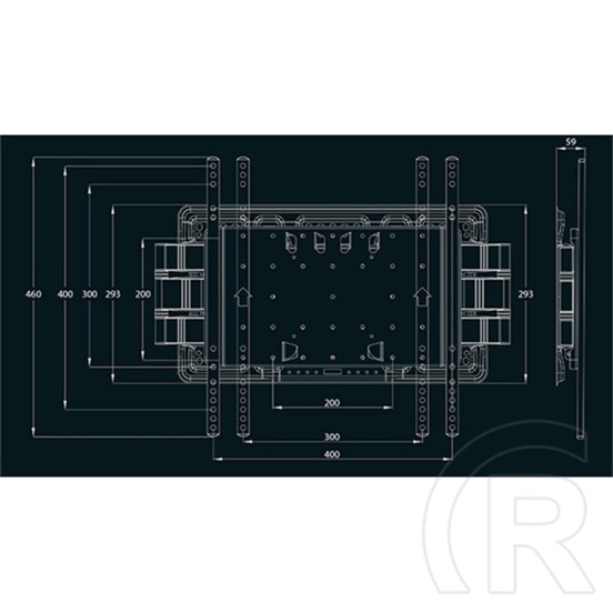 Multibrackets M VESA SuperSlim Tilt&Turn HD fali konzol (40-86", VESA 100x100-400x400, dönthető, 65 kg, fekete)