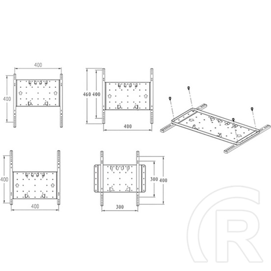 Multibrackets M VESA Super Slim fali konzol (32"-65", max. VESA 400x400, dönthető, forgatható, fekete, 40 kg)