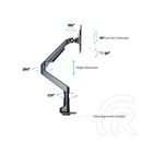 Multibrackets asztali gázrugós konzol M (15-38", VESA 200x200, max. 10 kg, fekete)