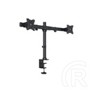 Multibrackets asztali konzol (2 képernyős, 15-27", VESA 75x75/100x100 mm, 8 kg/monitor, dönthető, forgatható, fekete)
