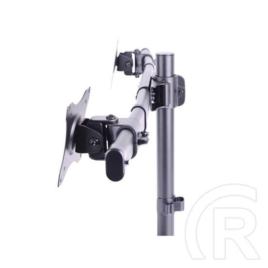 Multibrackets asztali konzol (2 képernyős, 15-27", VESA 75x75/100x100 mm, 8 kg/monitor, dönthető, forgatható, fekete)