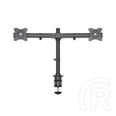 Multibrackets asztali konzol (2 képernyős, 15-27", VESA 75x75/100x100 mm, 8 kg/monitor, dönthető, forgatható, fekete)