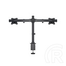 Multibrackets asztali konzol (2 képernyős, 15-27", VESA 75x75/100x100 mm, 8 kg/monitor, dönthető, forgatható, fekete)