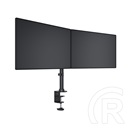 Multibrackets asztali konzol (2 képernyős, 15-27", VESA 75x75/100x100 mm, 8 kg/monitor, dönthető, forgatható, fekete)
