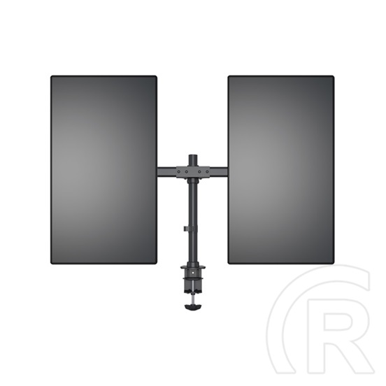 Multibrackets asztali konzol (2 képernyős, 15-27", VESA 75x75/100x100 mm, 8 kg/monitor, dönthető, forgatható, fekete)