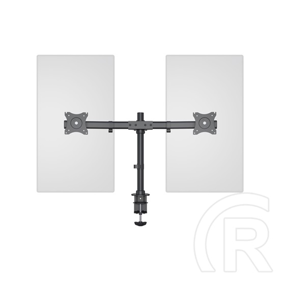 Multibrackets asztali konzol (2 képernyős, 15-27", VESA 75x75/100x100 mm, 8 kg/monitor, dönthető, forgatható, fekete)