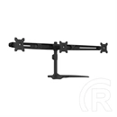 Multibrackets asztali monitorállvány, 3 képernyős rögzítőkar (15–24", VESA 75x75/100x100, dönthető, forgatható, fekete)
