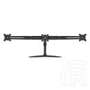 Multibrackets asztali monitorállvány, 3 képernyős rögzítőkar (15–24", VESA 75x75/100x100, dönthető, forgatható, fekete)