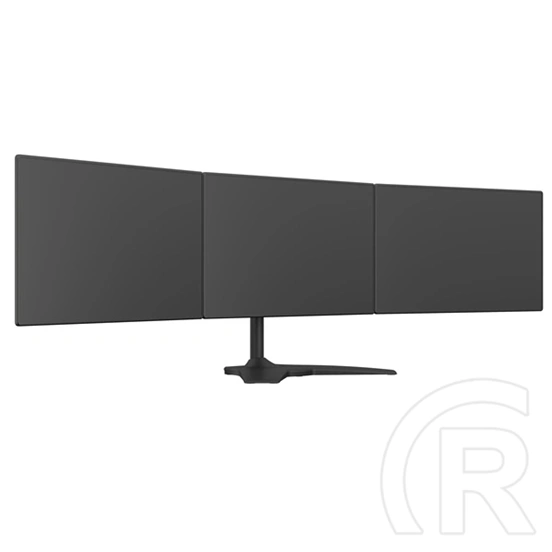 Multibrackets asztali monitorállvány, 3 képernyős rögzítőkar (15–24", VESA 75x75/100x100, dönthető, forgatható, fekete)