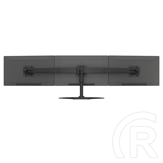 Multibrackets asztali monitorállvány, 3 képernyős rögzítőkar (15–24", VESA 75x75/100x100, dönthető, forgatható, fekete)