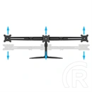 Multibrackets asztali monitorállvány, 3 képernyős rögzítőkar (15–24", VESA 75x75/100x100, dönthető, forgatható, fekete)