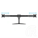 Multibrackets asztali monitorállvány, 3 képernyős rögzítőkar (15–24", VESA 75x75/100x100, dönthető, forgatható, fekete)